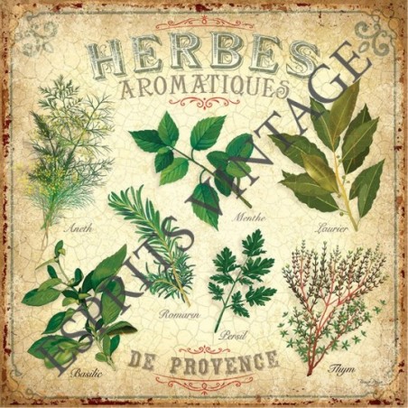 Dessous de plat 20x20 cm assortiment d'herbes aromatiques de Provence