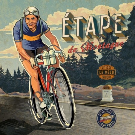 Plateau métal 18 x 24 cm étape de vélo à la montagne