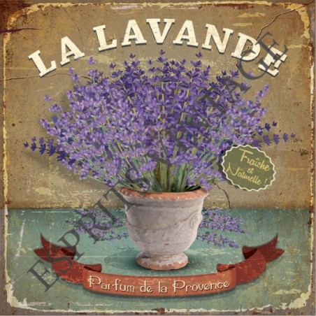 Patère 12 x 30 cm un bouquet de lavande dans un pot en terre cuite