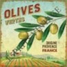 Dessous de plat 20x20 cm branche d'olivier de provence et ses olives vertes