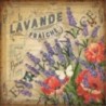 Patère 12 x 30 cm lavande et coquelicots de provence