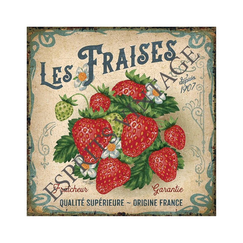 Patère 12 x 30 cm assortiment de fraises fraiches origine France