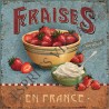 Set de table 30 x 42 cm bol de fraises et sa crème fraiche artisanale