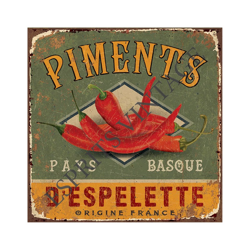 Set de table 30x42 cm l'authentique piment d'Espelette du pays basque