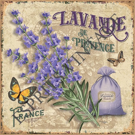Set de table 30x42 cm un brain et sachet de lavande de Provence papillon jaune