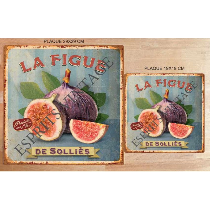 Plaque métal 19x19 vintage