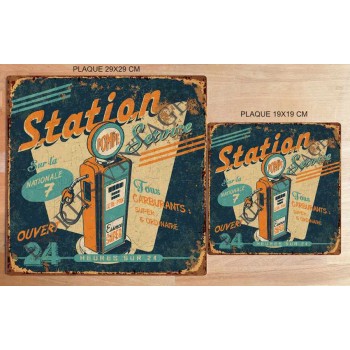 Plaque métal 19x19 vintage