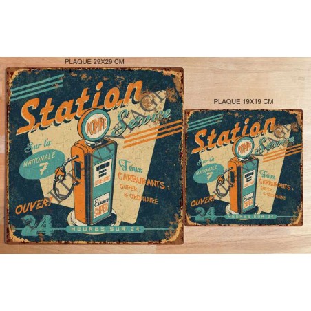 Plaque métal 19x19 vintage