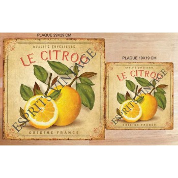 Plaque métal 19x19 vintage