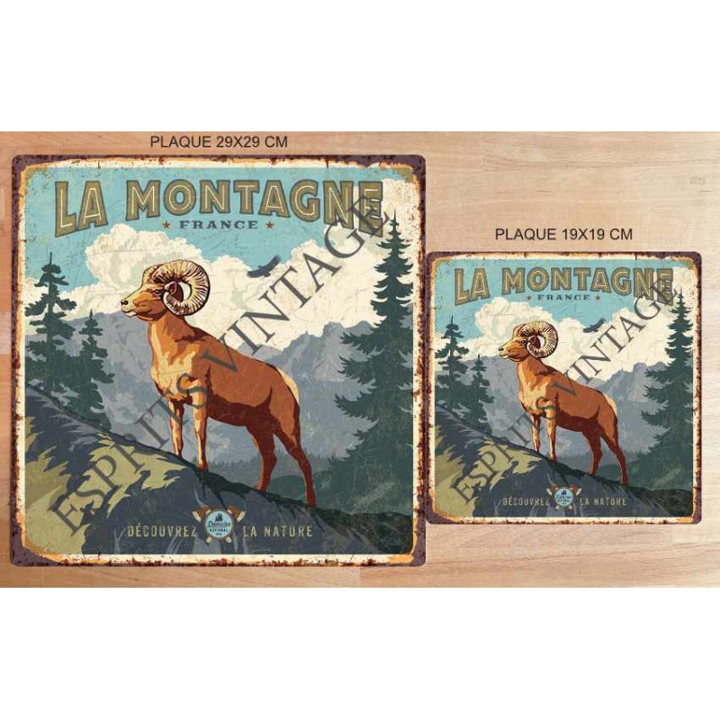 Plaque métal 19x19 vintage