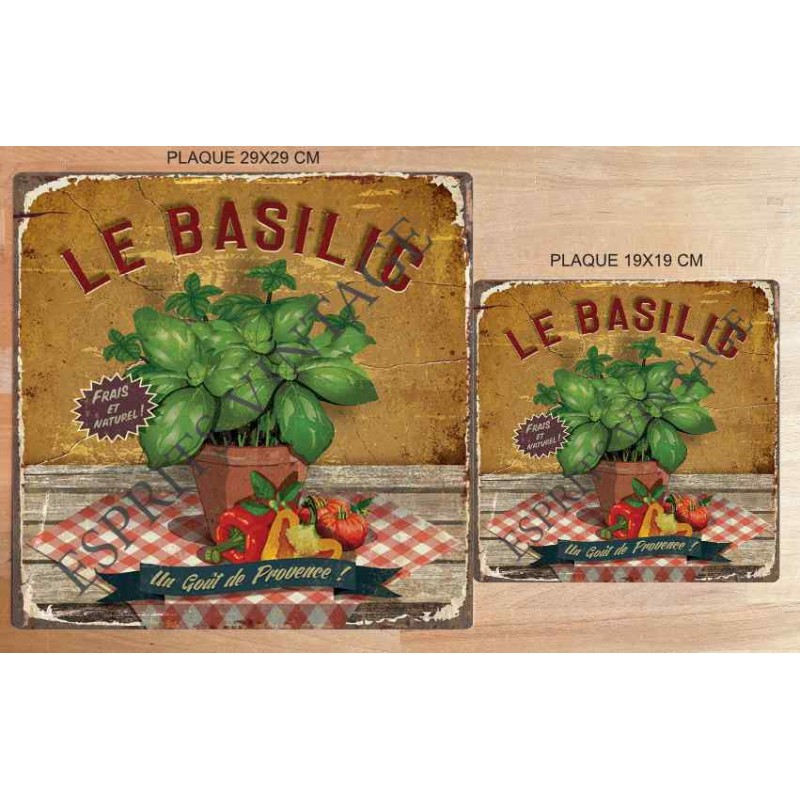 Plaque métal 29x29 vintage