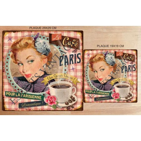 Plaque métal 29x29 vintage