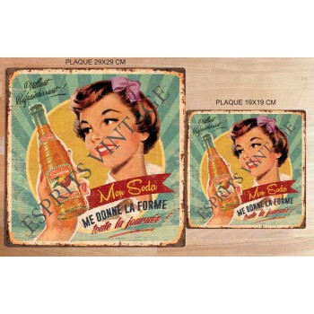 Plaque métal 29x29 vintage