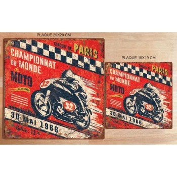 Plaque métal 29x29 vintage