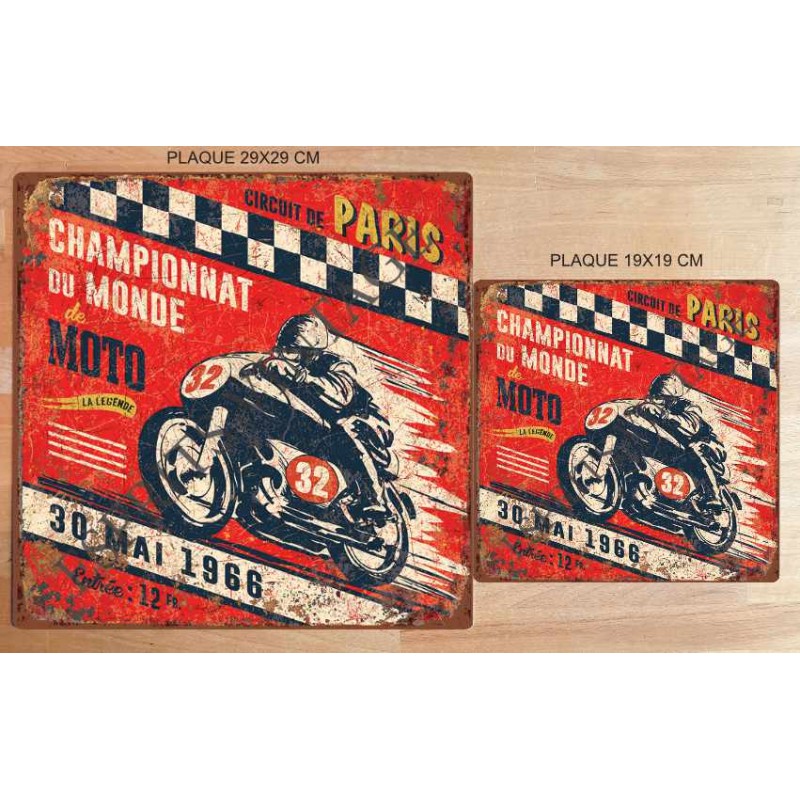 Plaque métal 29x29 vintage