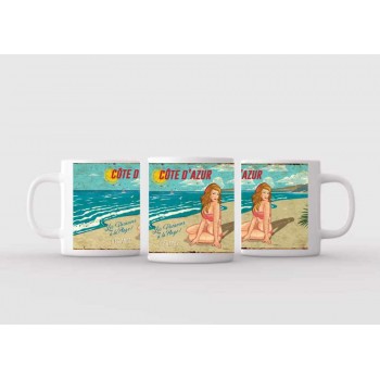 Mug blanc céramique Ø 8,2 cm hauteur 9,5 cm
