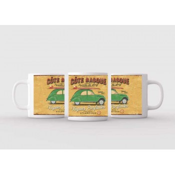 Mug blanc céramique Ø 8,2 cm hauteur 9,5 cm