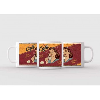 Mug blanc céramique Ø 8,2 cm hauteur 9,5 cm