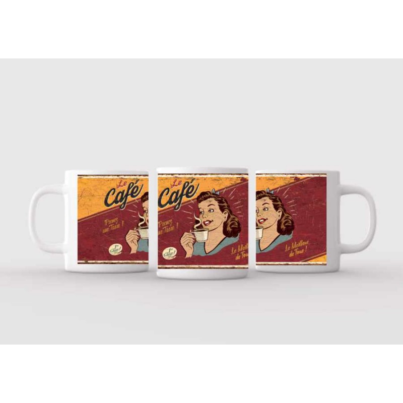 Mug blanc céramique Ø 8,2 cm hauteur 9,5 cm