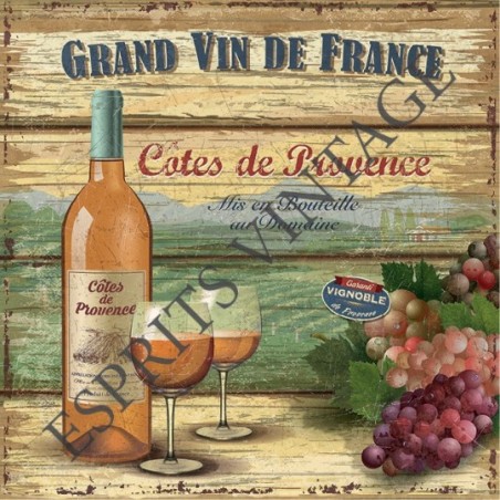 Plaque métal vintage Cuisine au vin -  France