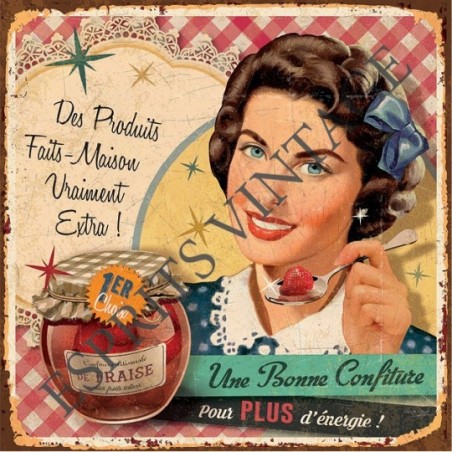 Dessous de plat 20x20 cm affiche publicitaire style année 60 pour de la confiture