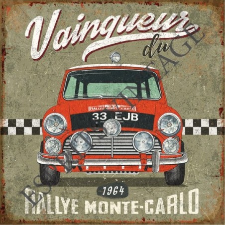 Plaque métal publicitaire Citroën Rallye Monte-Carlo 195