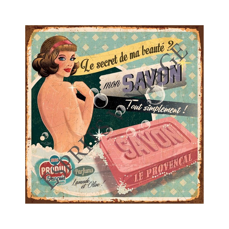 Décapsuleur 12 x 30 cm un décor publicitaire style années 60 pour une marque de savon