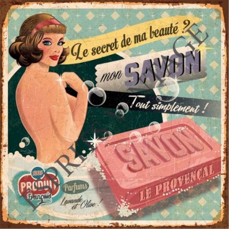 Décapsuleur 12 x 30 cm un décor publicitaire style années 60 pour une marque de savon