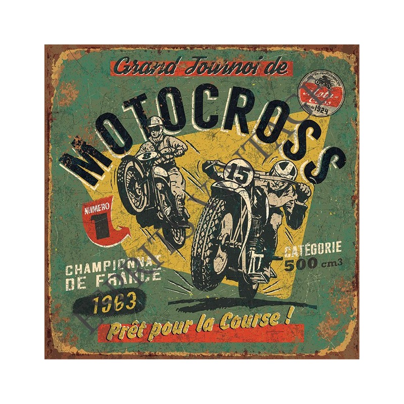 Dessous de plat 20x20 cm tournoi motocross 1963
